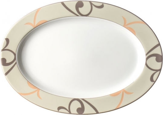 Ready Serving Platter Oval made of Porcelain Multicolored