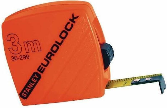 Ruleta de măsură Eurolock cu lamă de plastic portocalie 19mm 3m 1-30-299 1-30-299