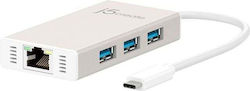 J5create USB-Hub 4 Anschlüsse (USB-C) + LAN JCH471 J5create USB-Hub 4 Anschlüsse (USB-C) + LAN JCH471