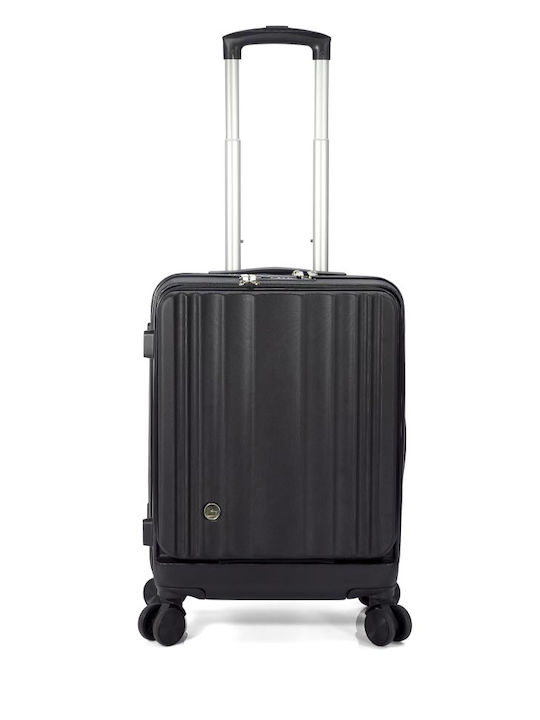 Benzi Valiză de Călătorie de Cabină Dura Neagră cu 4 Roți Înălțime 55cm