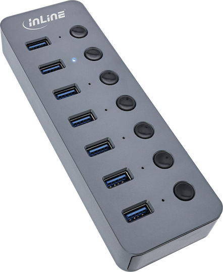 InLine Hub 7 Θυρών USB 3.2 με σύνδεση USB-A Γκρι