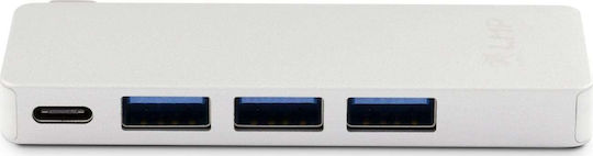LMP USB Hub 4 Ports USB 3.0 with USB-C Connection Silver