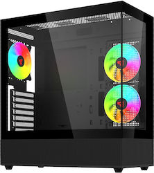 Savio Sigma X1 Midi Tower Κουτί Υπολογιστή με Πλαϊνό Παράθυρο Μαύρο