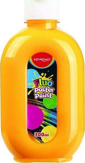Keyroad Paint Τέμπερα Ζωγραφικής Fluorescent, Neon Orange σε Μπουκάλι 300ml