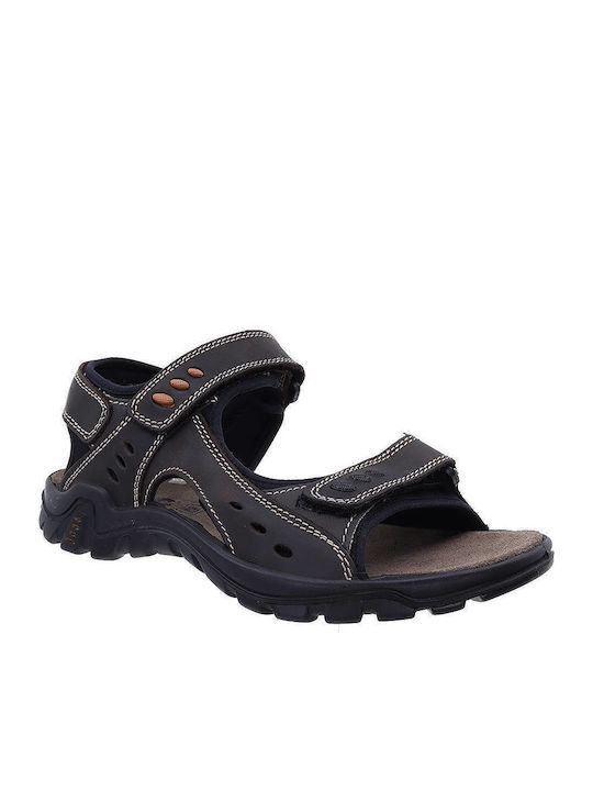 Leder Herrensandalen in Schwarz Farbe