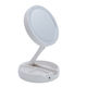 Schminkspiegel Tischplatte beleuchtet LED rund mit Stauraum für Kosmetikschmuck Weiß 15,5x15,5x28cm