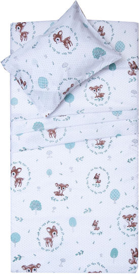 Viopros Baby Bettbezug Set mit Kissenbezug Weiß 120x160cm.