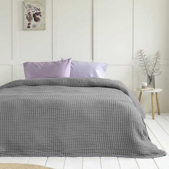 Nima Comfy Piqué Decke Einzeln 160x240cm Mittelgrau