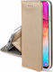 Smart Magnet Book Plastic / Piele artificială / Silicon Auriu (Moto G53)