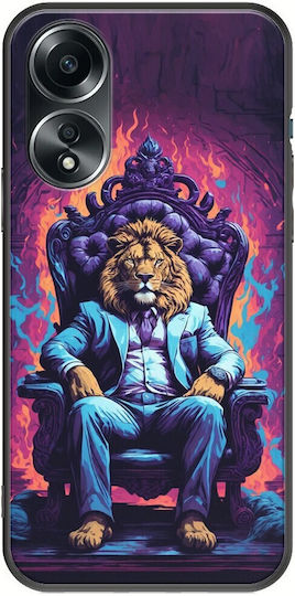 Wild Animals - Lion Back Cover Silicon Multicolor (Oppo A78 5G)