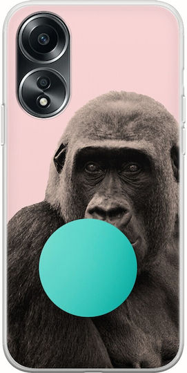 Bubblegum Gorilla Back Cover Silicon Multicolor (Oppo A78 5G)