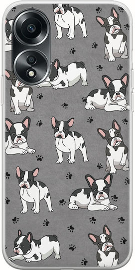 French Bulldog Umschlag Rückseite Silikon Mehrfarbig (Oppo A78 5G)