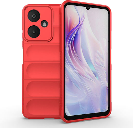 Techsuit Shield Umschlag Rückseite Silikon Rot (Xiaomi Redmi 13C, Poco M6)