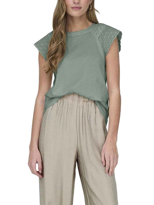 Only Life Women's Blouse Short Sleeve Sage