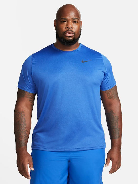 Nike Tricou sportiv pentru bărbați cu mâneci scurte Dri-Fit Albastru