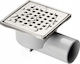 Akces-Med Stainless Steel Double Siphon Sink with Output 50mm and Size 10x10cm Gray