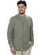 Caiden Long-sleeved Linen Shirt SWAMP