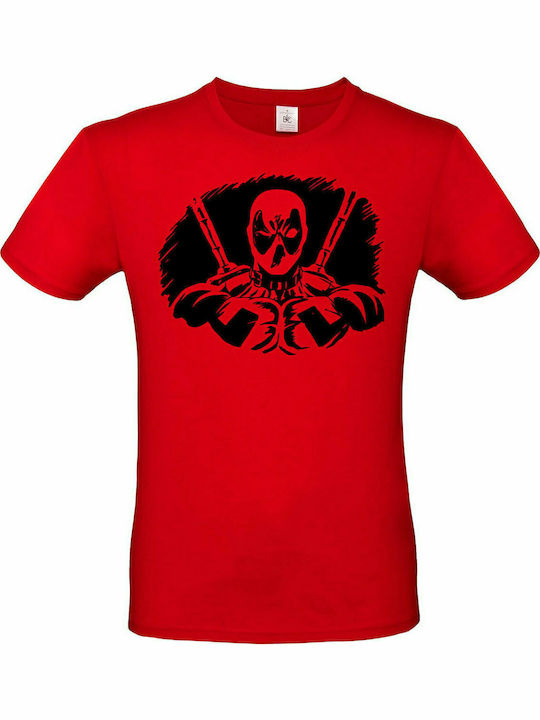 Tricou roșu unisex cu logo Pegasus Deadpool