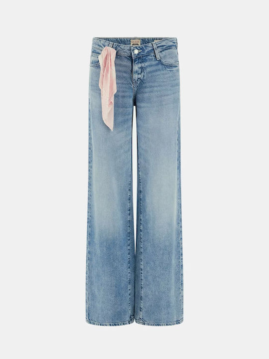 Guess Women's Denim Trousers in Palazzo Fit Blue