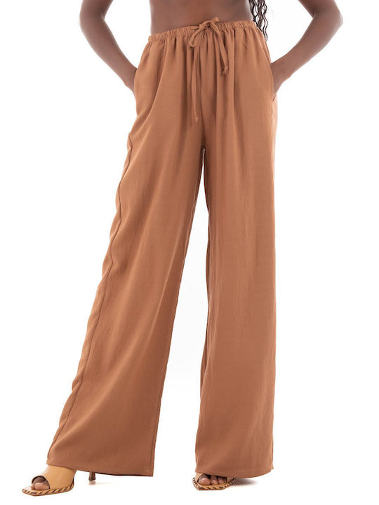 Collectiva Noir Damen Stoff Hose Orange