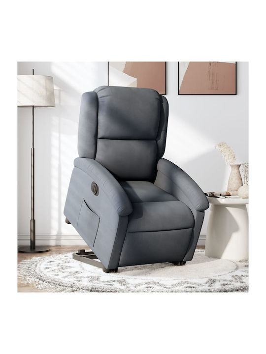 Relaxsessel mit Fußhocker Samt Sc. Grey 71x86.5...