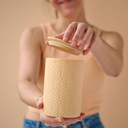Zeller Vase General Use with Airtight Lid Ceramic Orange 720ml