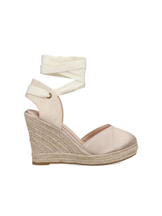 Migato Women's Fabric Platform Espadrilles Beige