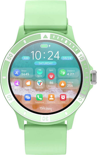 Tekday 656527 42mm Smartwatch with Heart Rate Monitor (Green)