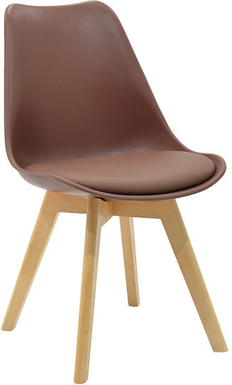 Gaston Dining Room Polypropylene Chair Coffee 53.5x48.5x83cm