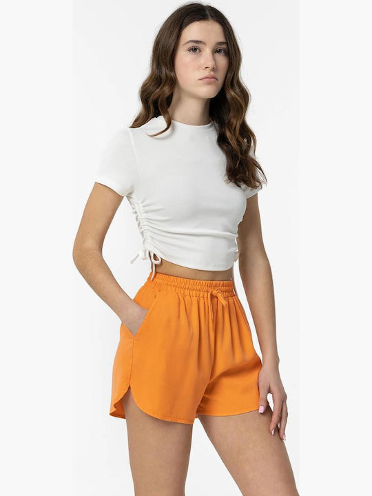 Crop Top pentru copii Cu mânecă scurtă White