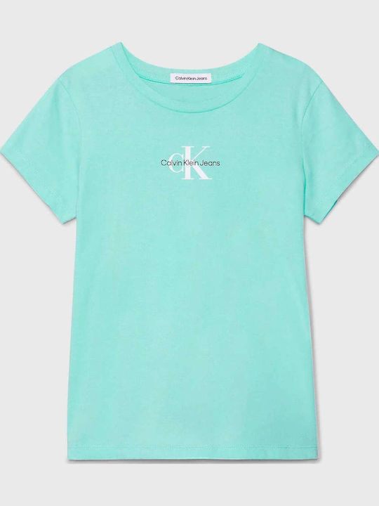 Calvin Klein Παιδικό T-shirt Τυρκουάζ Monogram