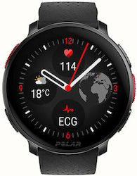 Polar Vantage V3 Aluminium 47mm Αδιάβροχο Smartwatch με Παλμογράφο (S/L Black Rubber Strap)