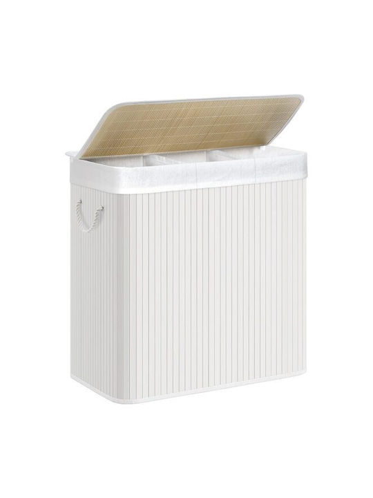 Laundry Basket Bamboo White