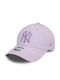 Căciulă ajustabilă Purple New Era New York Yankees pentru femei, cu efect metallic, 9forty