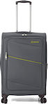 Benzi Cabin Travel Suitcase Fabric Grey with 4 Wheels Height 55cm.