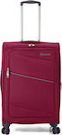 Benzi Cabin Travel Suitcase Fabric Bordeaux with 4 Wheels Height 55cm.