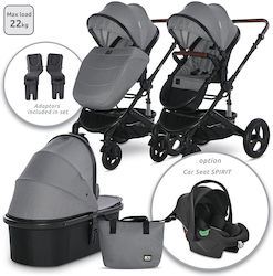 Lorelli Boston + Adapters Adjustable 2 in 1 Baby Stroller Suitable for Newborn Dolphin Grey