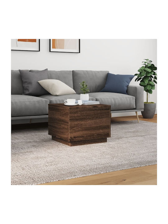 Square Side Table Wooden Brown Oak M50xL50xH40cm