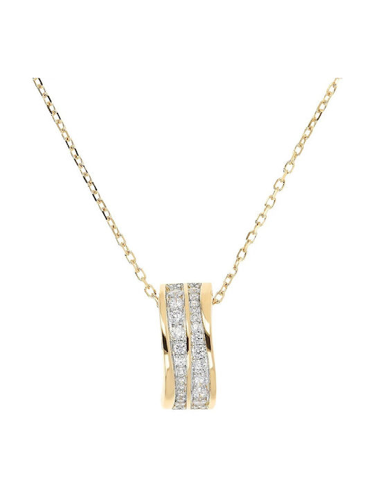 Bronzallure Necklace Double Gold Plated with Zircon