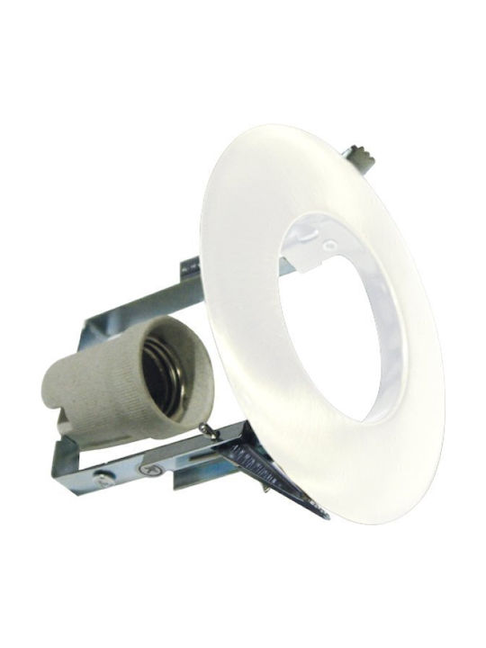 Aca Round Recessed Spot with Socket E27 White 63x63cm. 1pcs