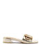 Mule Διακοσμητική Τετραγωνη Αγκράφα Μπαμπού Fshoes Gg82.16 Fshoes Χρυσο