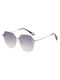 Techsuit Women's Sunglasses with Silver Metal Frame and Purple Gradient Mirror Lens