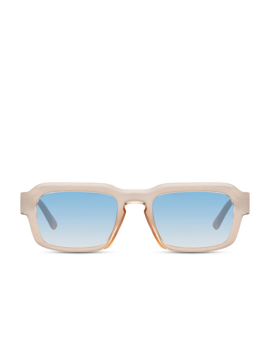 Solo-Solis Sunglasses with Beige Plastic Frame and Blue Gradient Lens NDL6842