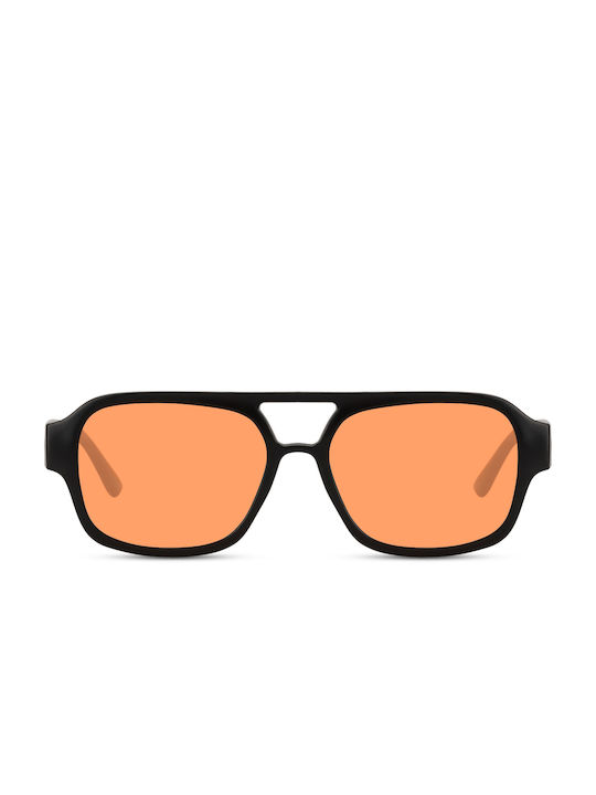 Solo-Solis Sunglasses with Black Plastic Frame and Orange Lens NDL6829