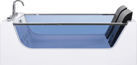 Beliani Acrylic Bathtub with Hydromassage 180x120cm