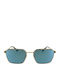 Police Unisex Sunglasses with Gold Metal Frame and Blue Mirror Lens SPLL84 300B