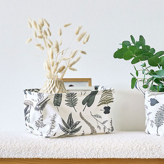 Storage Basket Fabric White 28x21x16cm 1pcs