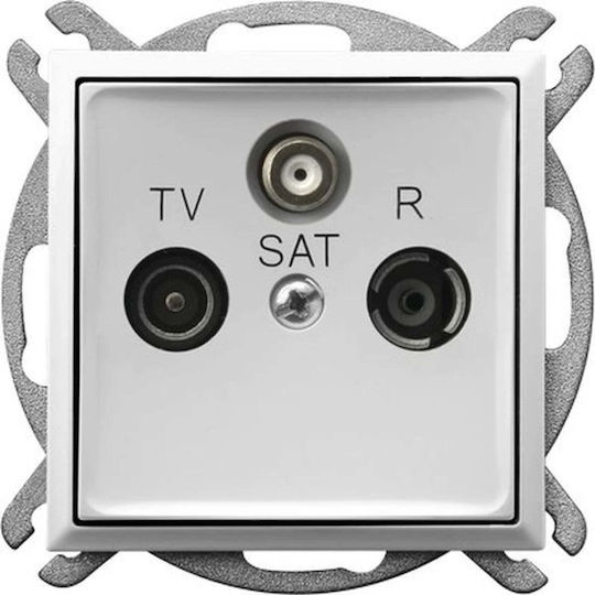 Ospel TV, Satellite, and Radio Antenna Socket Terminal in White color GPA-US m 00