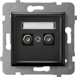 Ospel TV-Buchse in Schwarz Farbe GPA-2UF/m/33