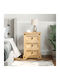 Nachttisch Metall Beige 45x35x64cm